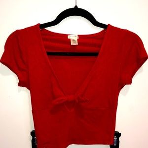 Red crop top